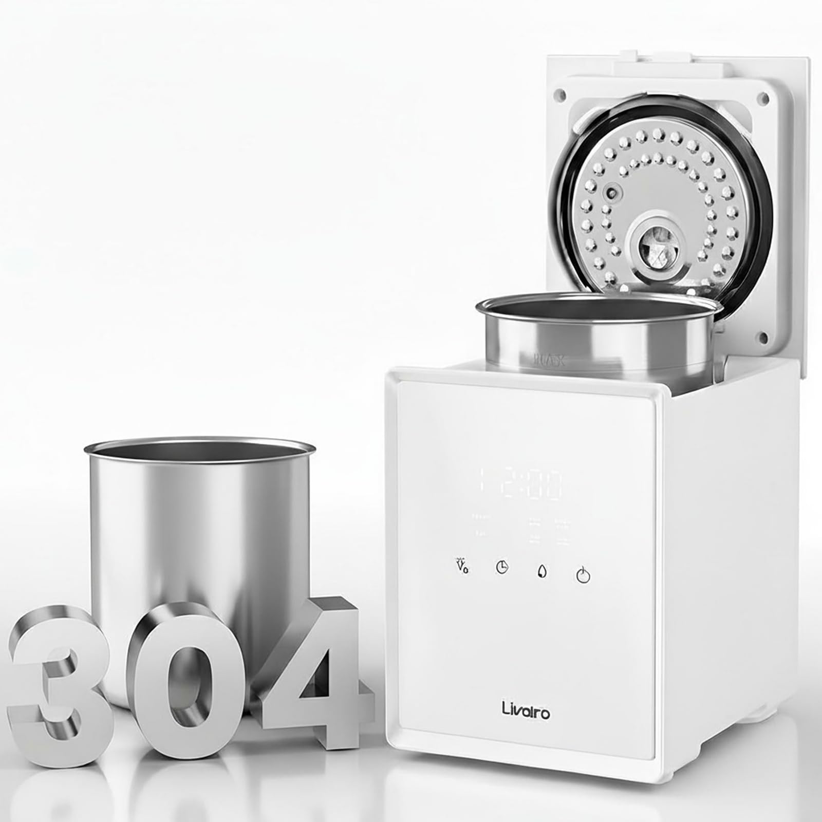 Livatro 3L Warm Mist Humidifier – Stainless Steel Top Fill for Bedroom