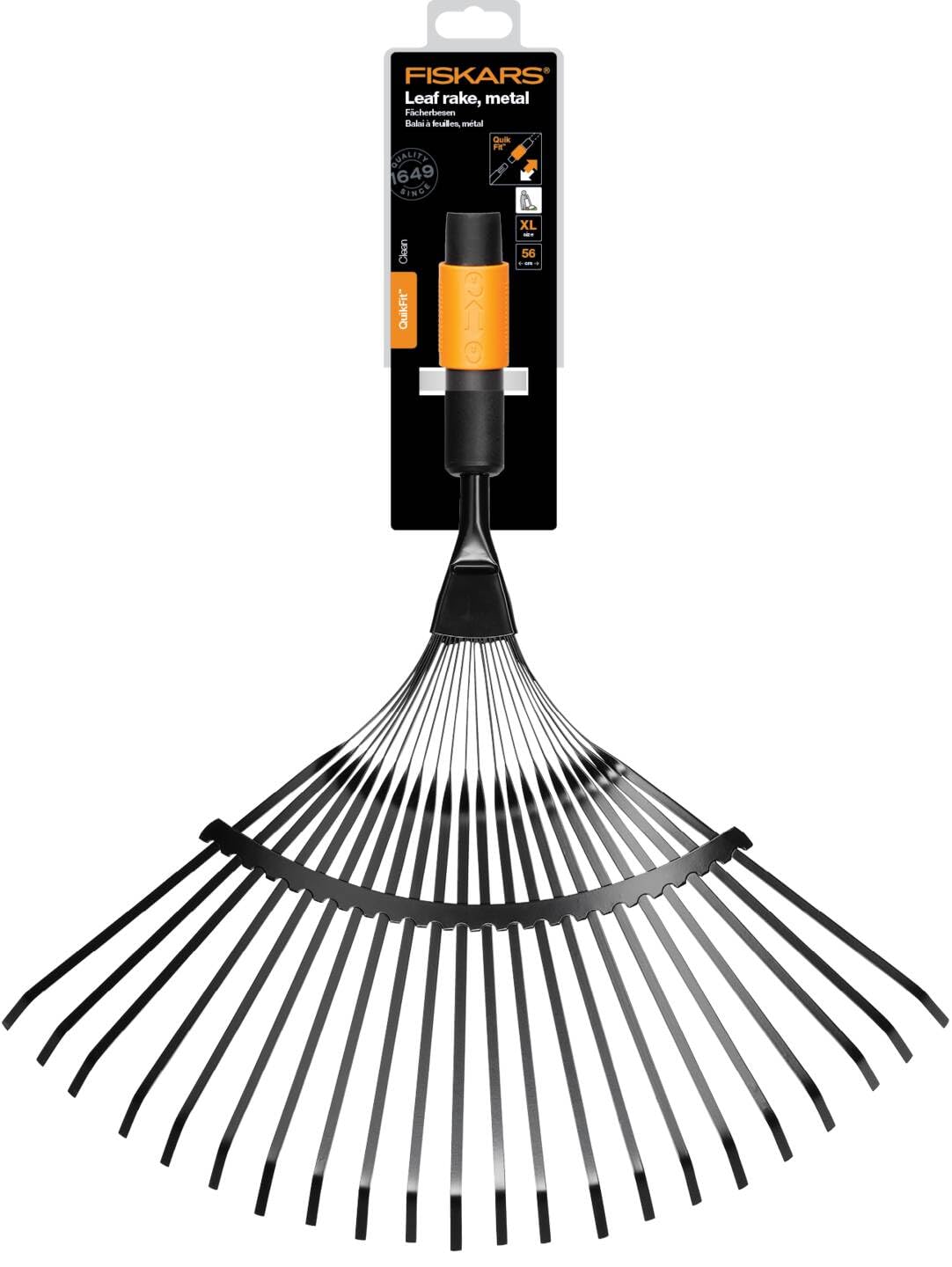 Fiskars QuikFit Leaf Rake Tool Head | 20 Steel Tines, 56cm Width