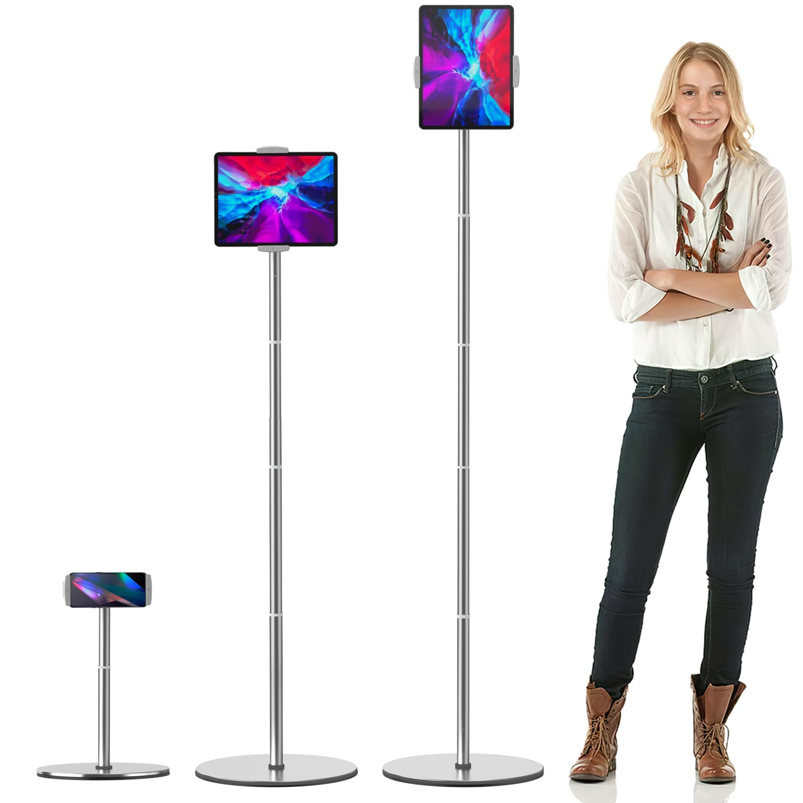Nediea Tablet Floor Stand | 360° Rotating Tripod for 4.7-12.9" Devices