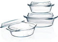 Jolof Store Glass Casserole Dish Set with Lids – 3 Piece Oven Safe Set
