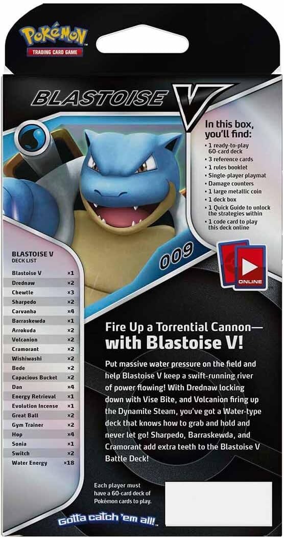 Pokemon TCG: Venusaur V or Blastoise V Battle Deck - 60 Card Deck