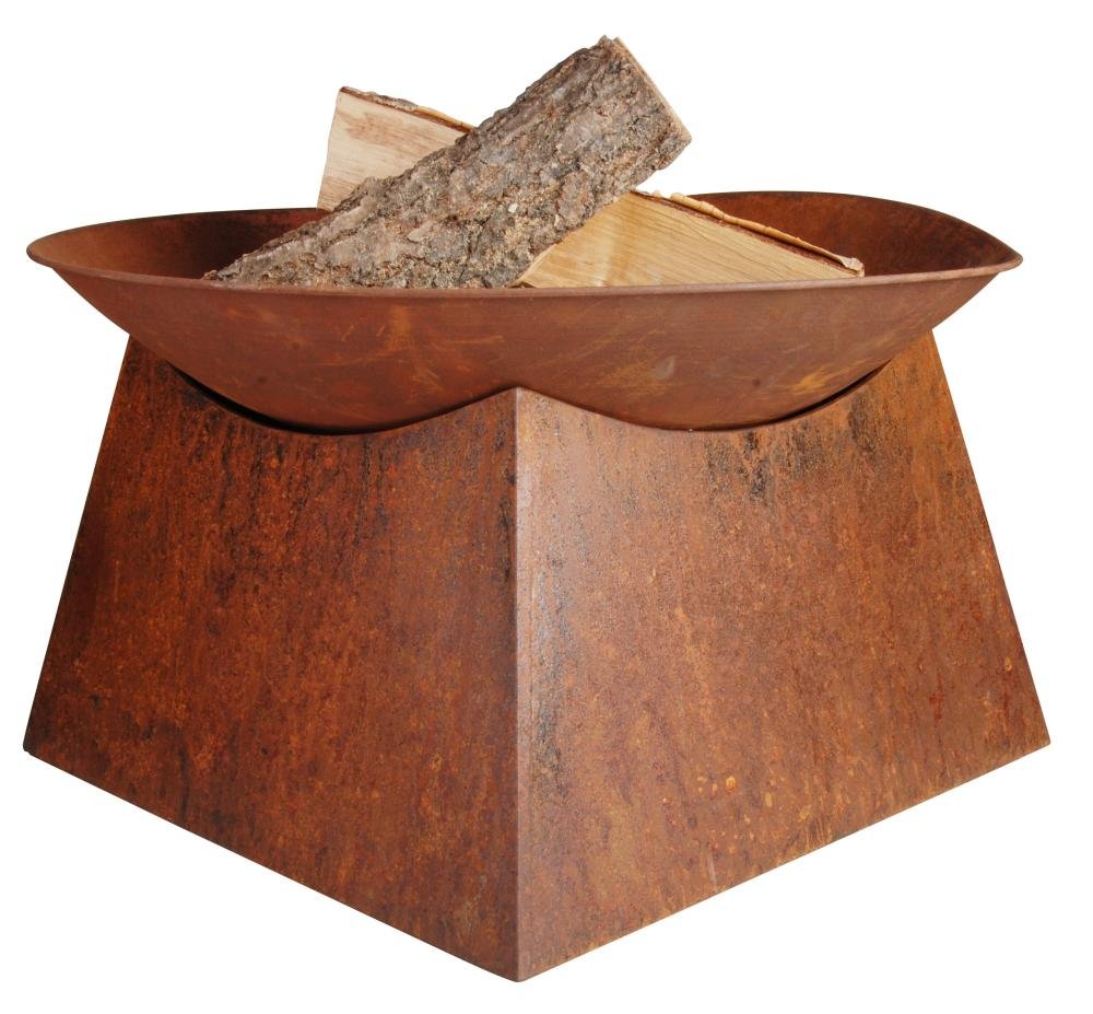 Esschert Design Rust Fire Bowl – 22 Inch Rusted Steel Outdoor Firepit