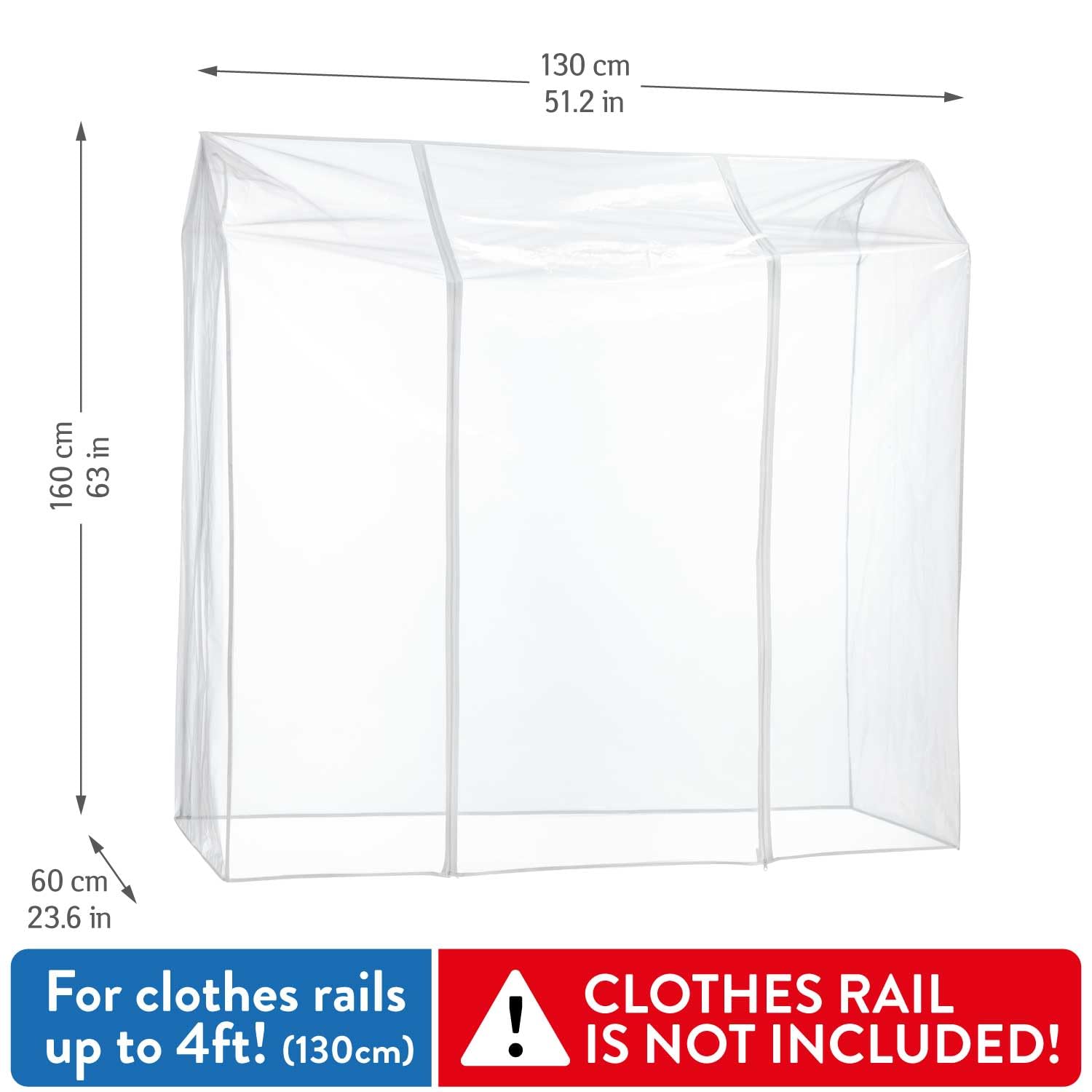 Tatkraft Anwalt Clear Clothes Rail Cover - UV Resistant Garment Protector