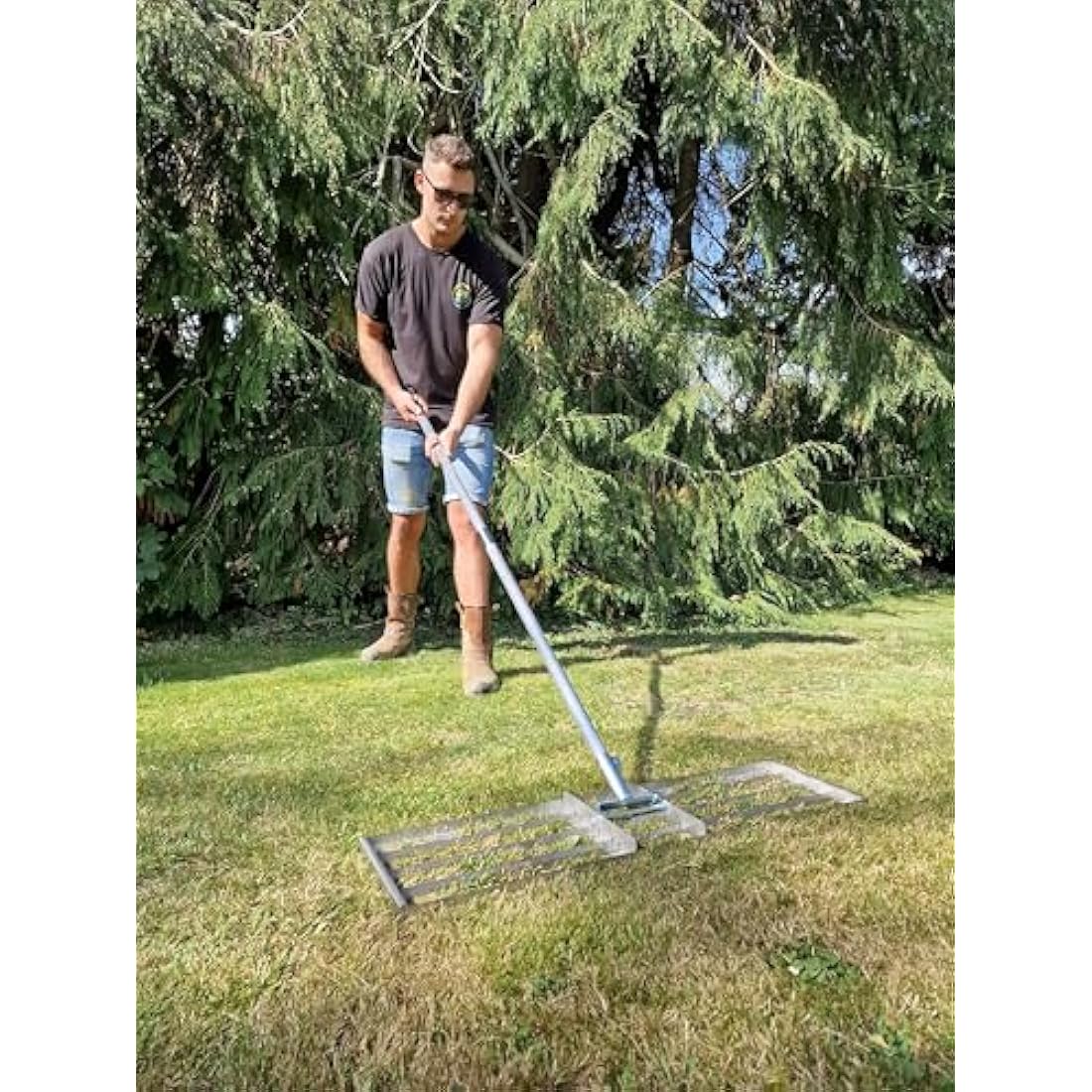 BMS 38" Stainless Steel Lawn Levelawn Lute | Heavy-Duty Aluminium Handle