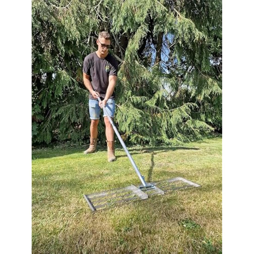 BMS 46” Stainless Steel Lawn Leveling Rake with Heavy-Duty Handle