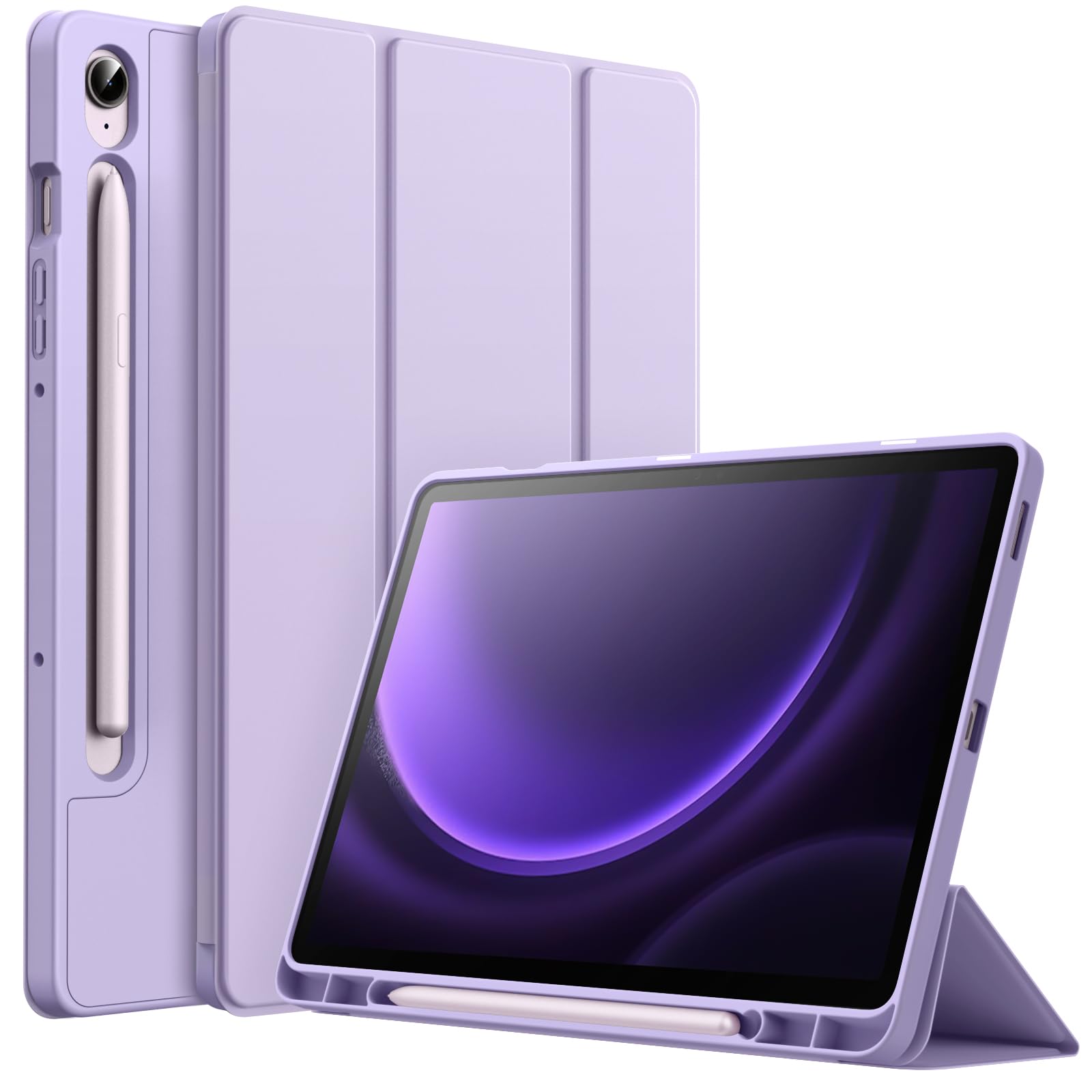 JETech Samsung Galaxy Tab S9/S10 FE Case - TPU Tri-Fold Stand Cover