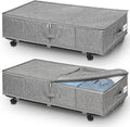 JUPELI Under Bed Storage on Wheels | 50L Foldable Rolling Organiser | 2 Pack