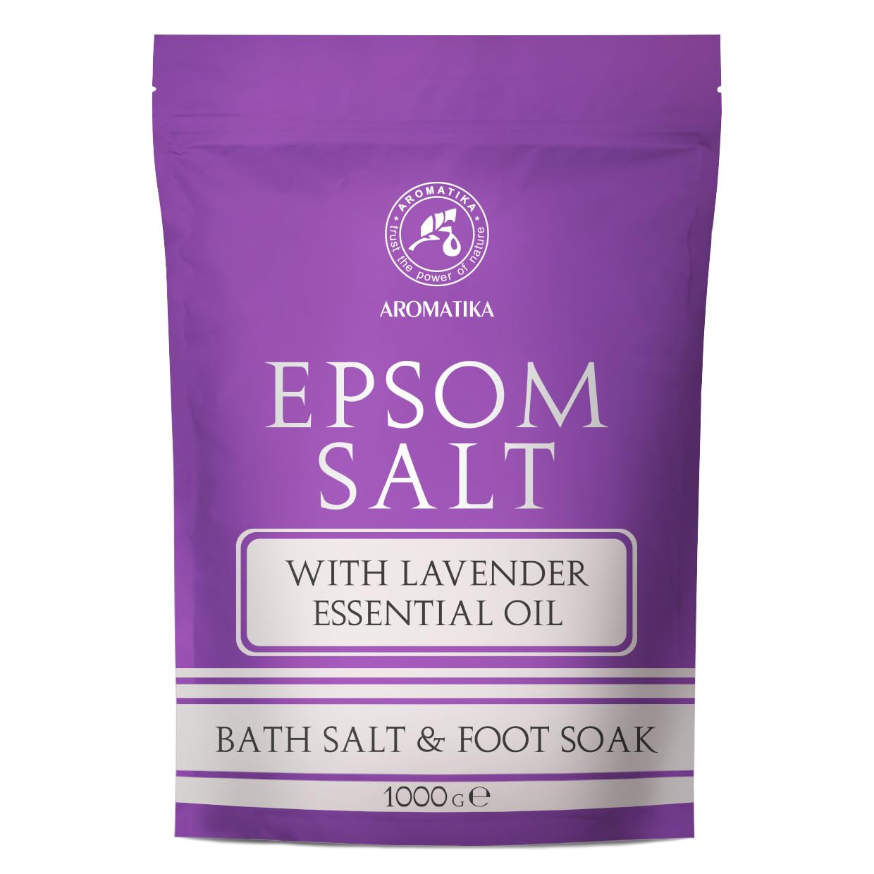 Lavender Epsom Bath Salt – 1000g Pure Magnesium Sulphate