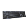 B.FRIENDIT Slim Wired Keyboard – Quiet Full Size UK Layout, Space Gray