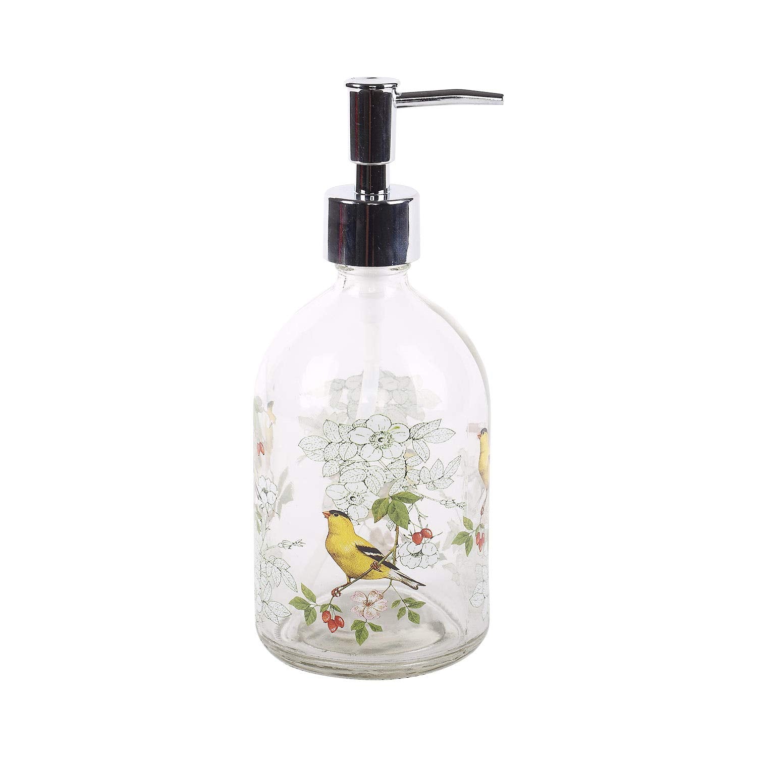 Topadorn Glass Liquid Soap Dispenser with Plastic Pump - Yellow, 17 oz