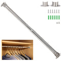 Wardlock 56-100cm Extendable Stainless Steel Wardrobe Rail, Adjustable Clothes Rail Pole With U Shaped End Sockets.