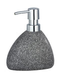 WENKO Pion Ceramic Soap Dispenser – Grey Stone Look Refillable Bottle