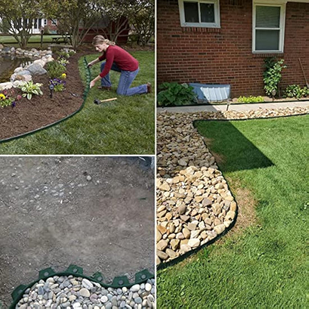 Jolof Store Flexible Garden Edging - 10m x 10cm Plastic Landscape Border