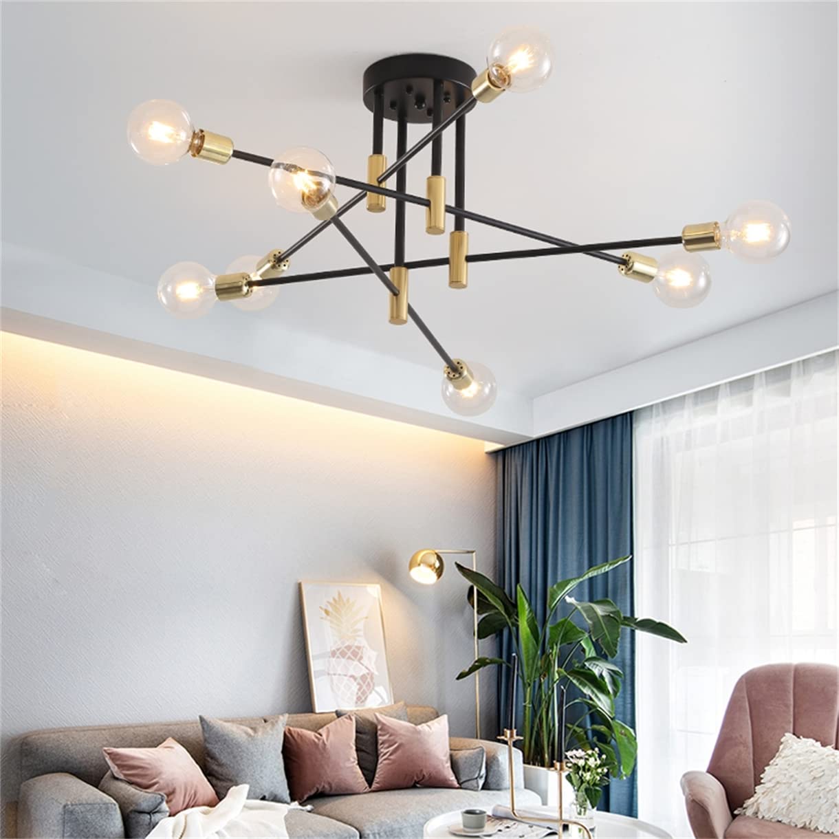 WQCSH Modern Minimalist Chandelier – Metal Satellite Pendant Light