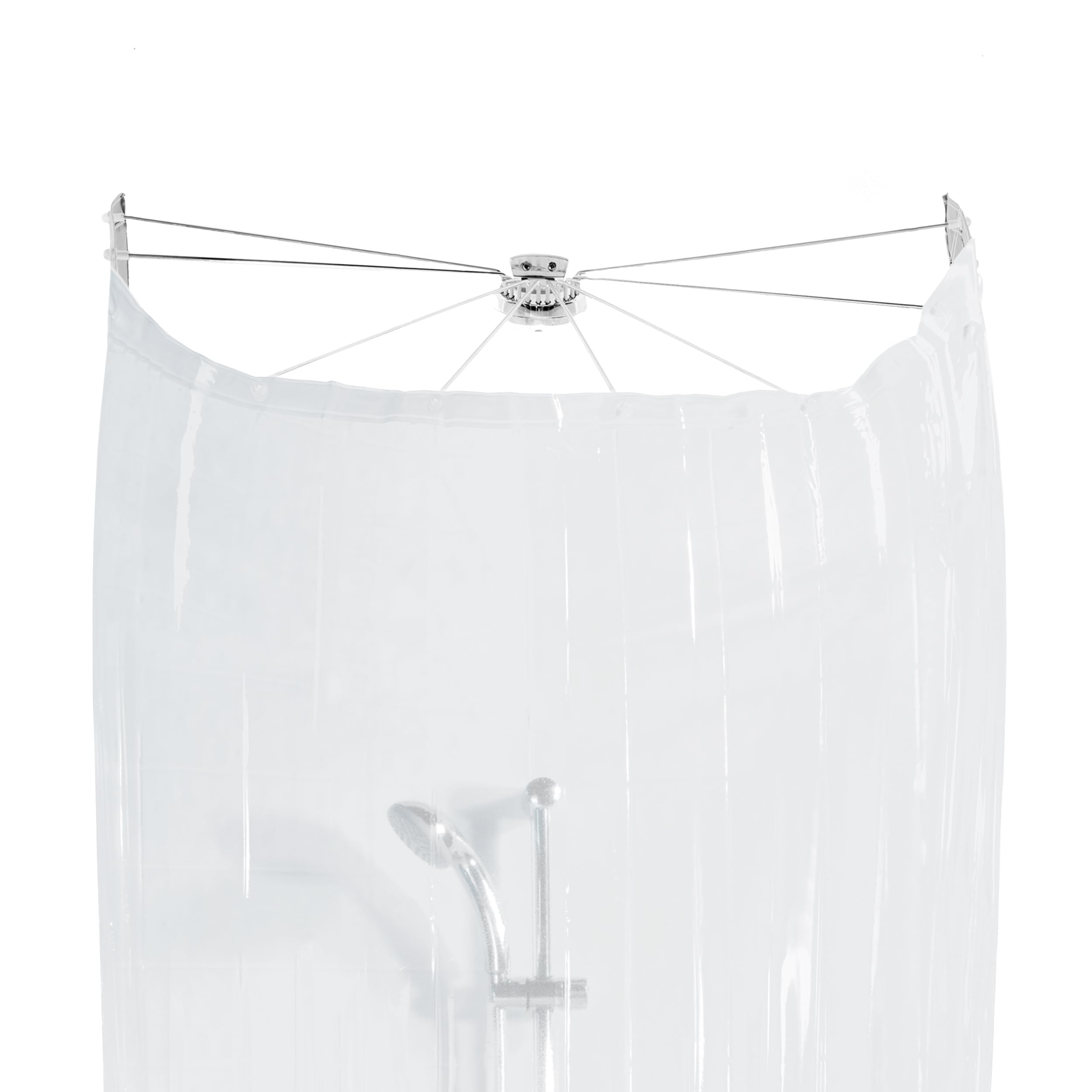 Spirella Ombrella Shower Curtain - White Waterproof Fabric - 200 x 170 cm