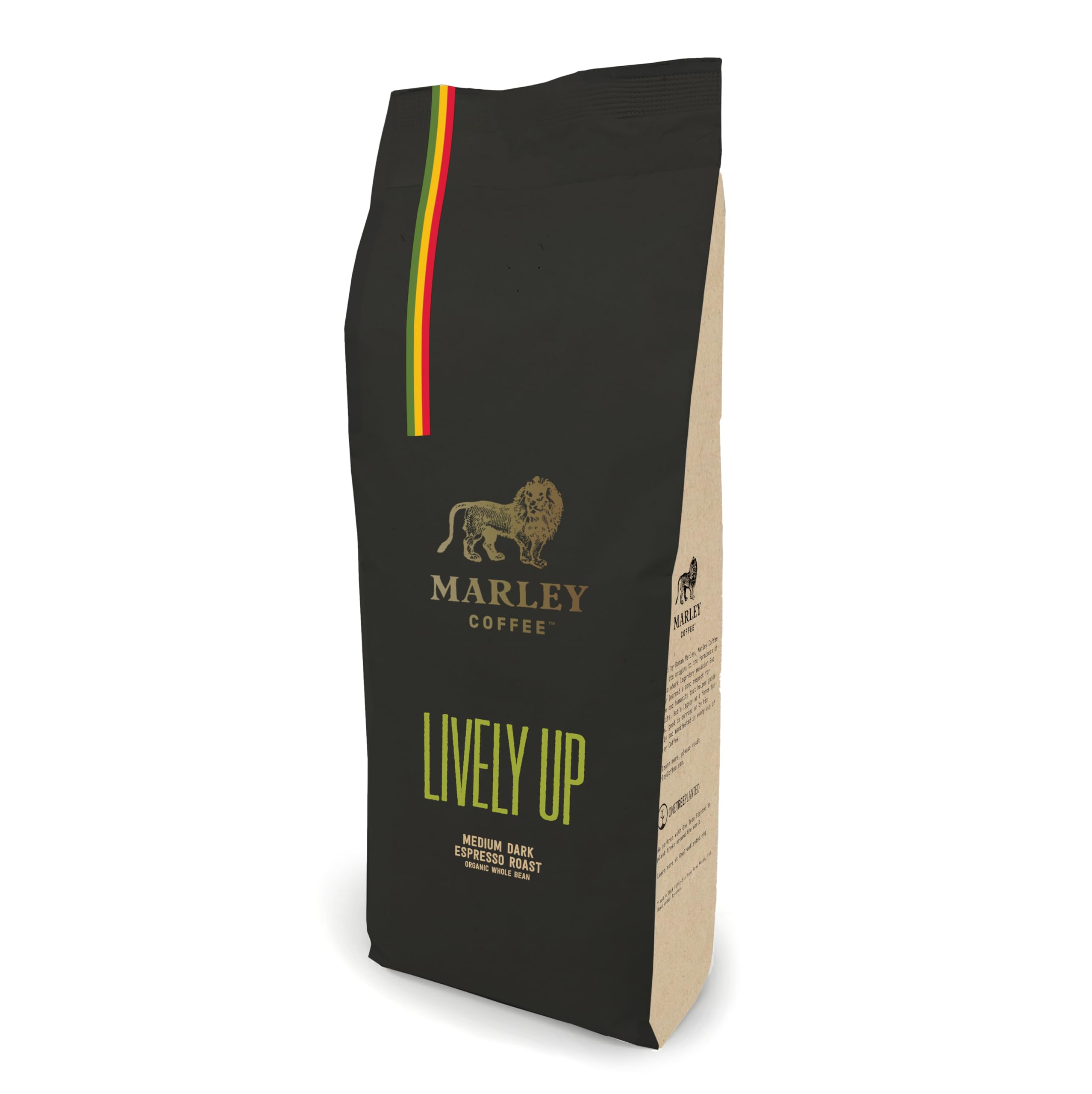 Marley Coffee Lively Up Organic Dark Roast Espresso Beans - 1kg