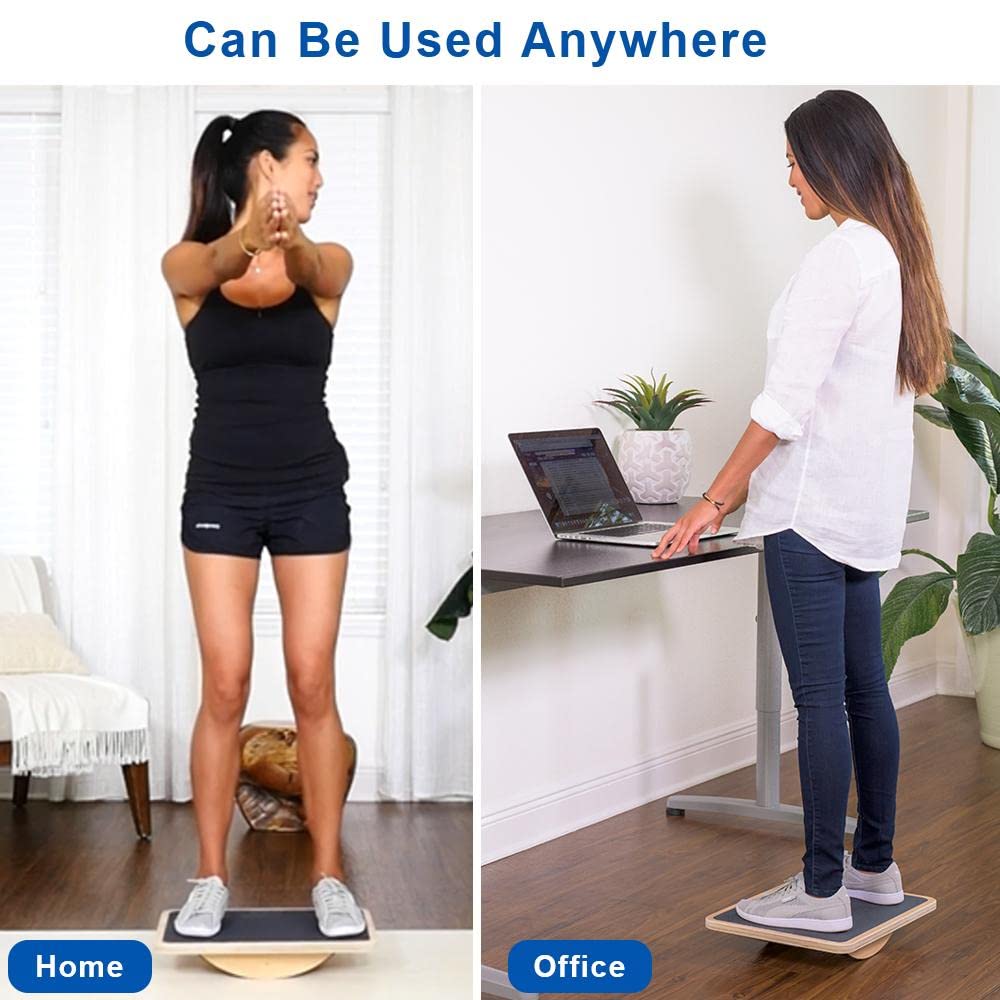 StrongTek Wooden Balance Board – Professional Rocker for Standing Desks