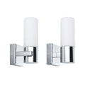 Paulmann Gemini Wall Spotlight 2-Pack | IP44 Chrome & Glass Luminaire