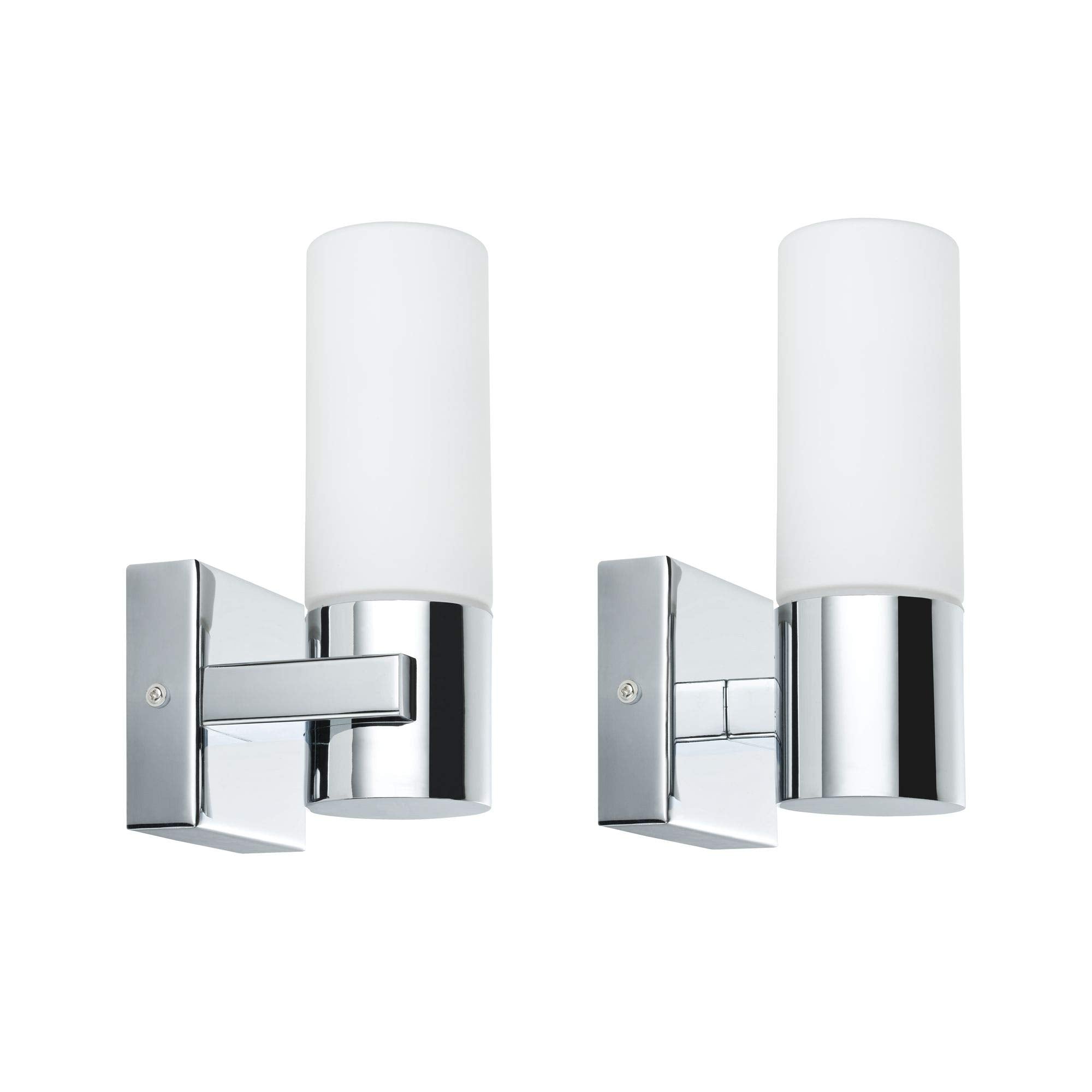Paulmann Gemini Wall Spotlight 2-Pack | IP44 Chrome & Glass Luminaire