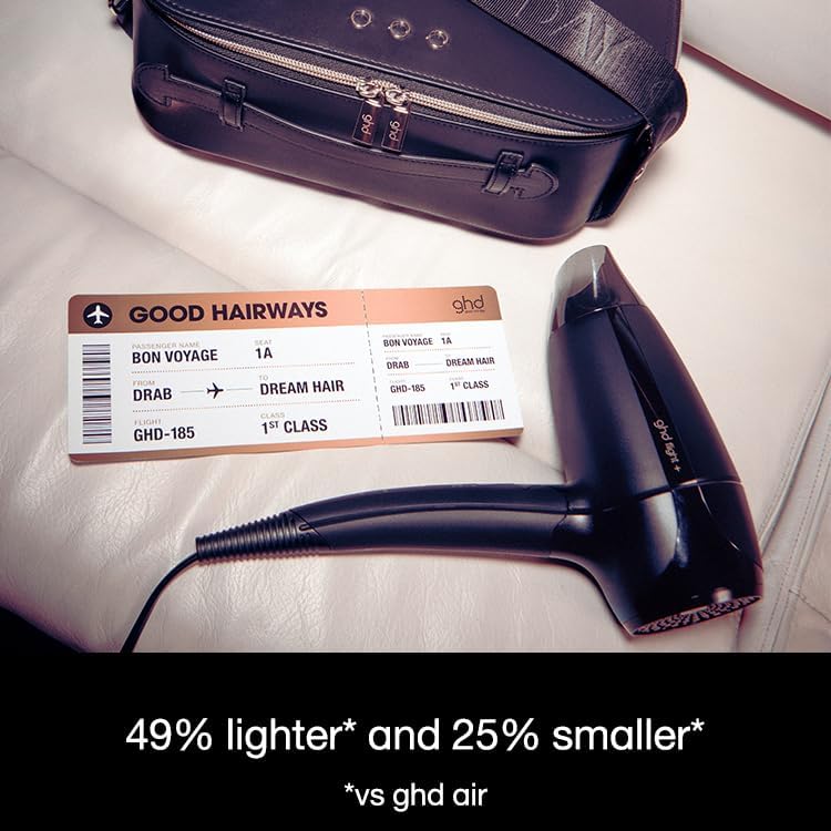 ghd Flight+ Travel Hair Dryer – Dual Voltage Compact Dryer with Case