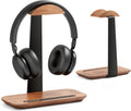 SHUOSUO Walnut Wood Headphone Stand – Desktop Headset Holder with Base
