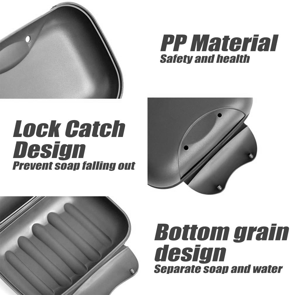 2 Pcs Soap Dish with Lid Waterproof and Leakproof Soap Box Sealed Soap Case for Shower Travel Hiking Bathroom School Gym and Camp Pink+Blue - image 3