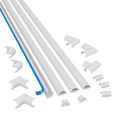 D-Line Micro+ Cable Trunking | 4m Half Round Self-Adhesive Wire Cover