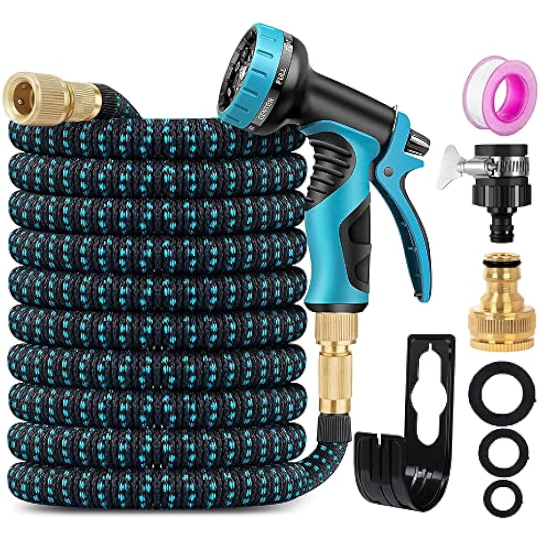 Jolof Store 100FT Expandable Garden Hose – Kink-Free with 10-Way Spray Nozzle