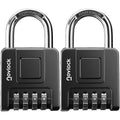 NOVLOCK Heavy-Duty Combination Padlock – 2.76" Long Shackle, 2-Pack