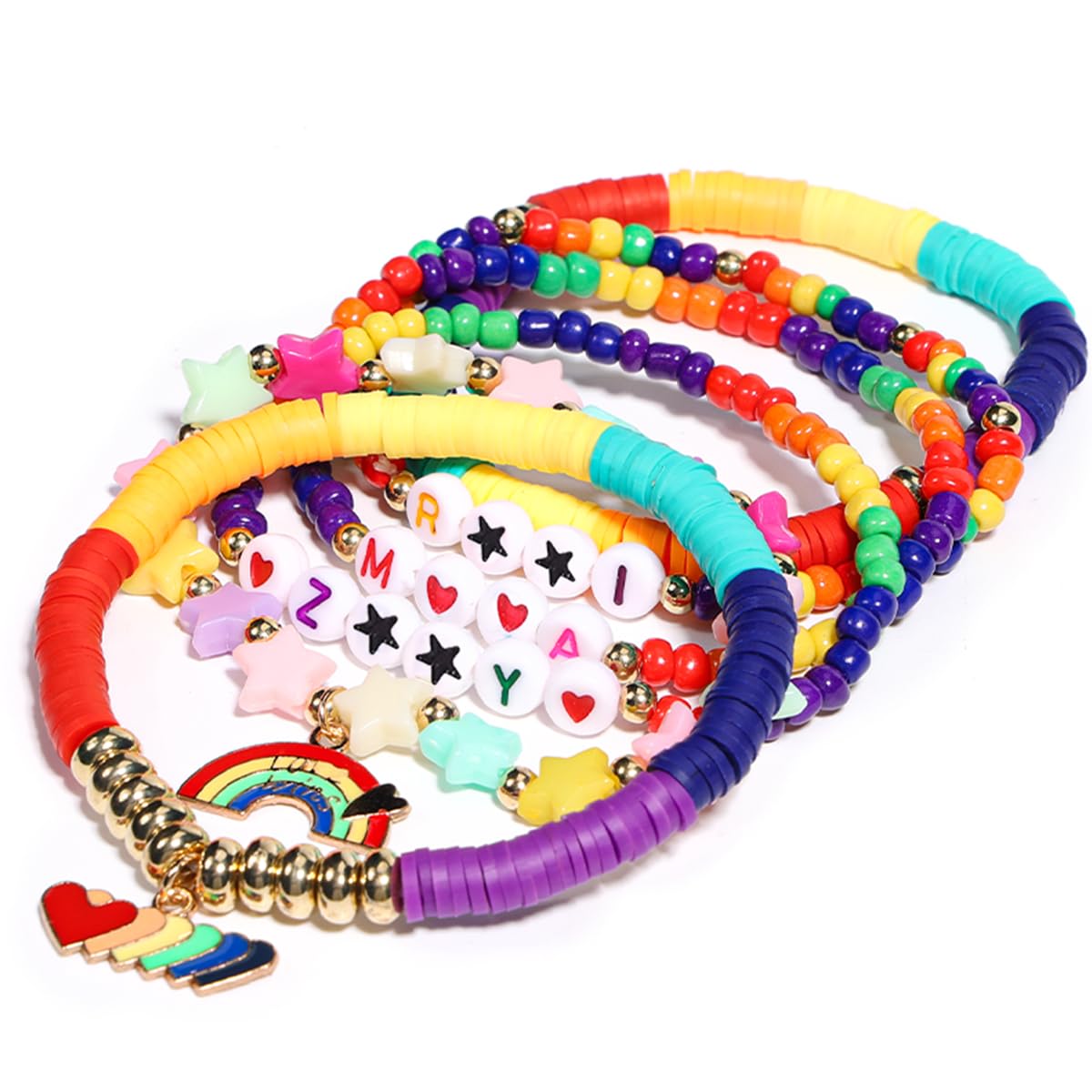 Jolof Store Huntrix Things Charm Bracelets - Set of 6 Cosplay Fandom Jewelry
