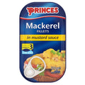 Princes Mackerel Fillets in Mustard Sauce, 125g - Pack of 6 Cans