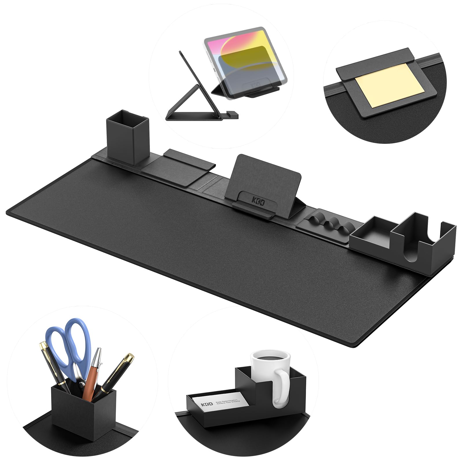 KDD 6-in-1 Magnetic Desk Pad Mat Set with Phone Stand & Cable Management
