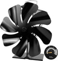 Tomersun 8-Blade Heat Powered Stove Fan with Thermometer for Wood Fireplace
