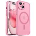 CANSHN iPhone 15 Plus Magnetic Case | Matte Shockproof Cover – Pink