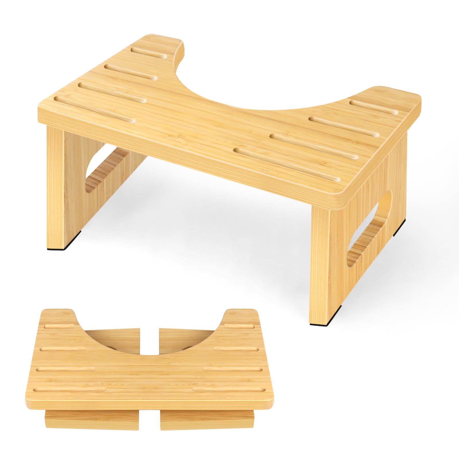Bamboo Toilet Stool | 7 Inch Foldable Squatting Step Stool