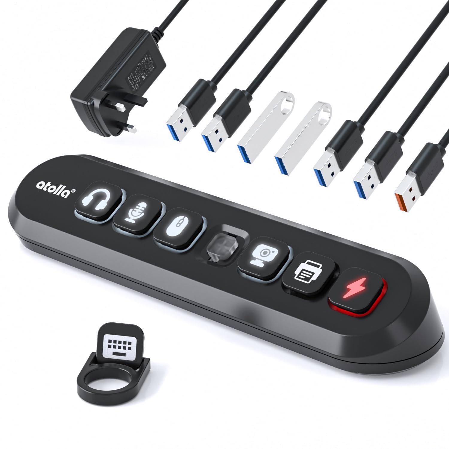 Atolla 7-Port USB 3.0 Hub with 36W Power Adapter and 1.5m Cable
