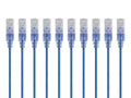 Monoprice SlimRun Cat6A Ethernet Patch Cable - 10G Blue 1ft (10-Pack)