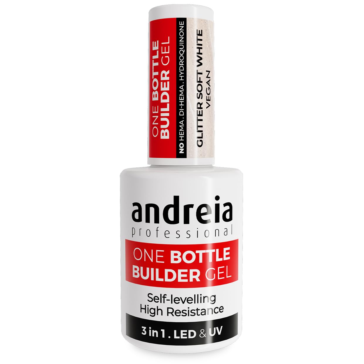 Andreia Professional Gel Builder 3 en 1 LED/UV - Glitter Soft White