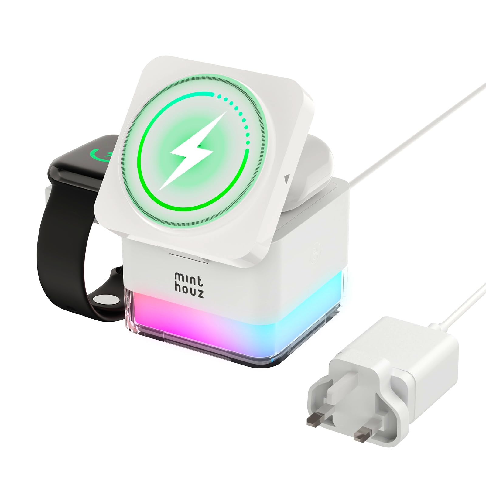 Minthouz 3-in-1 MagSafe Wireless Charger – Foldable Magnetic Charging Cube