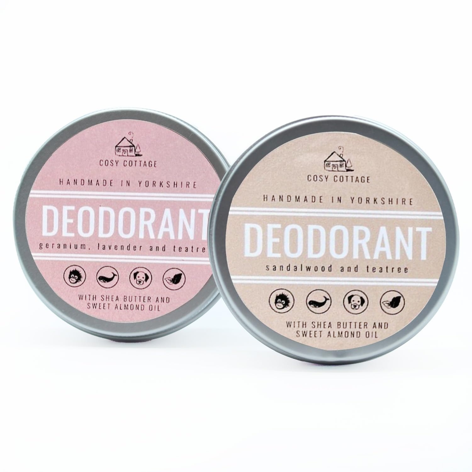 Cosy Cottage Natural Deodorant Bundle - 2 x 50ml Aluminum-Free Balm