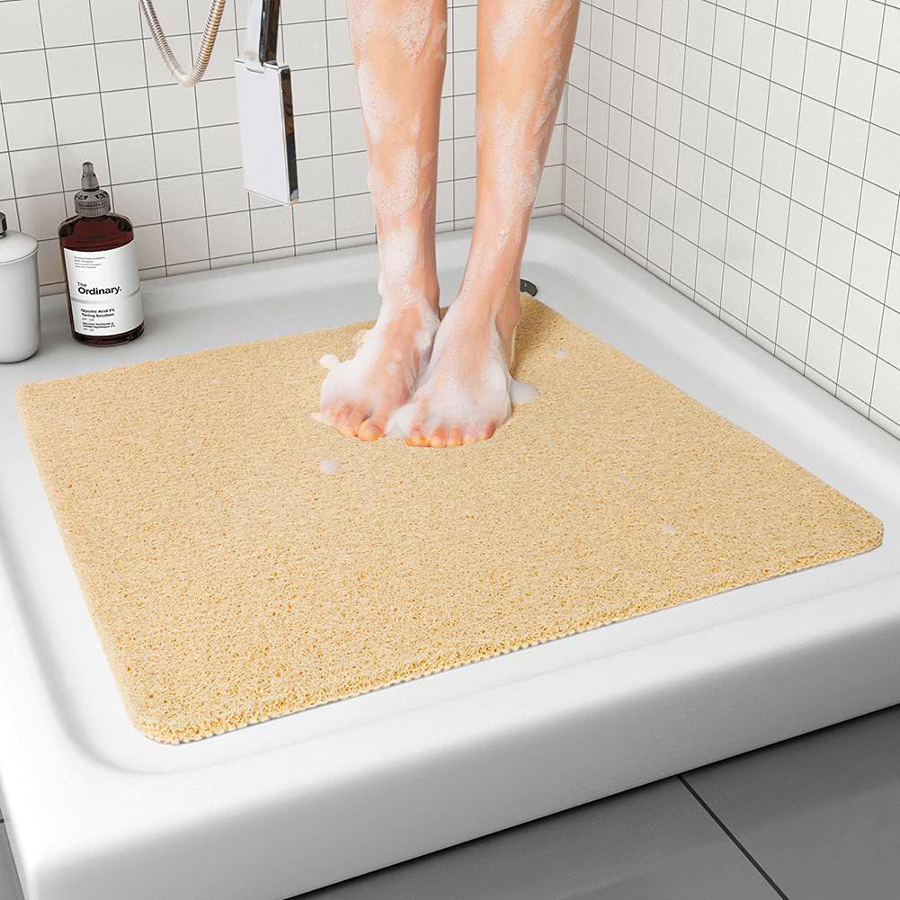 Bingobang Non-Slip Loofah Bath Mat | 60x60cm Anti-Mould PVC Shower Mat