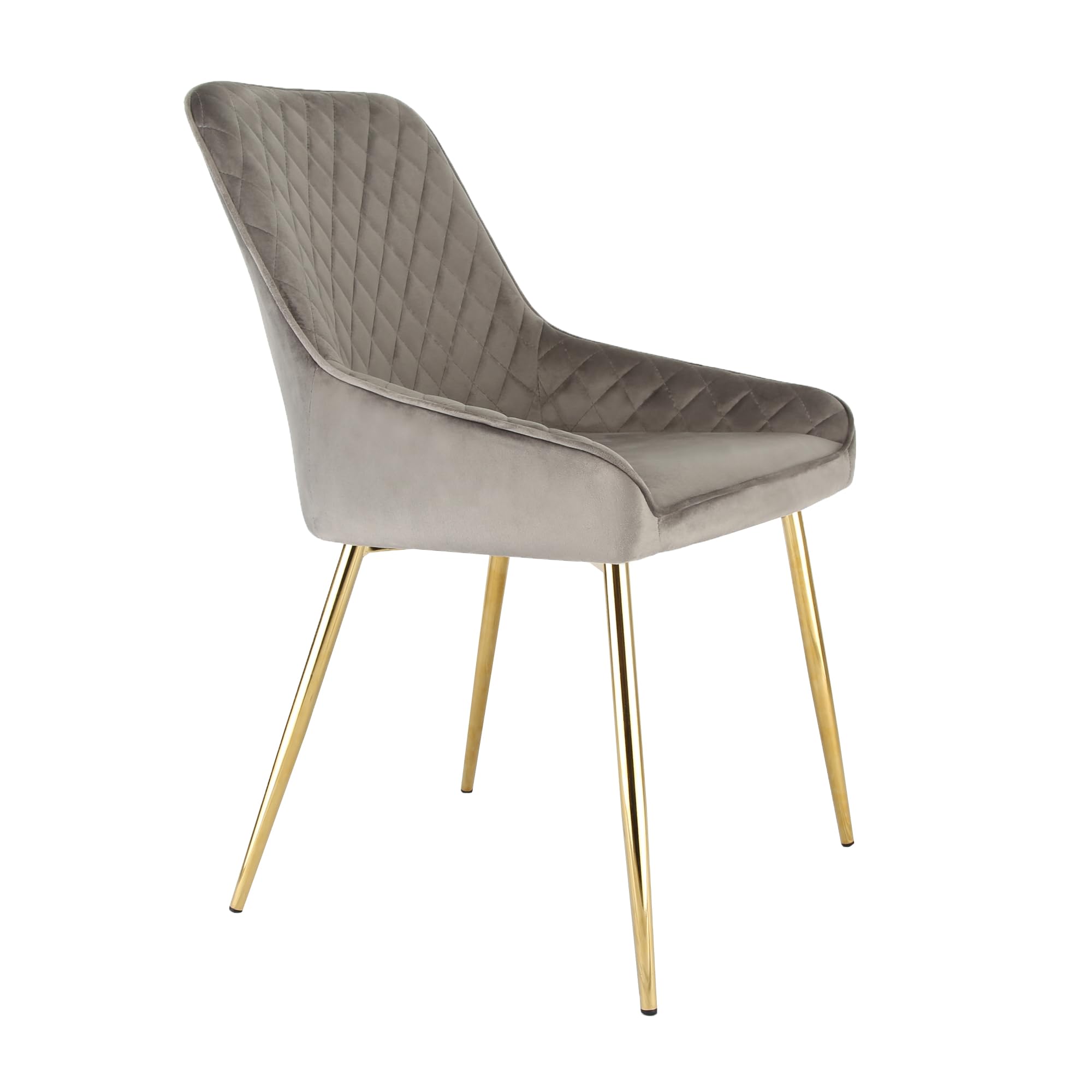 RayGar Hamilton Velvet Dining Chair | Modern High Back Accent - Grey
