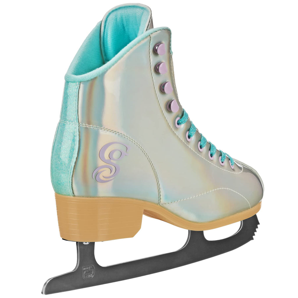 Lake Placid Sabina Women's Ice Skates – Holographic Blue – Size 7