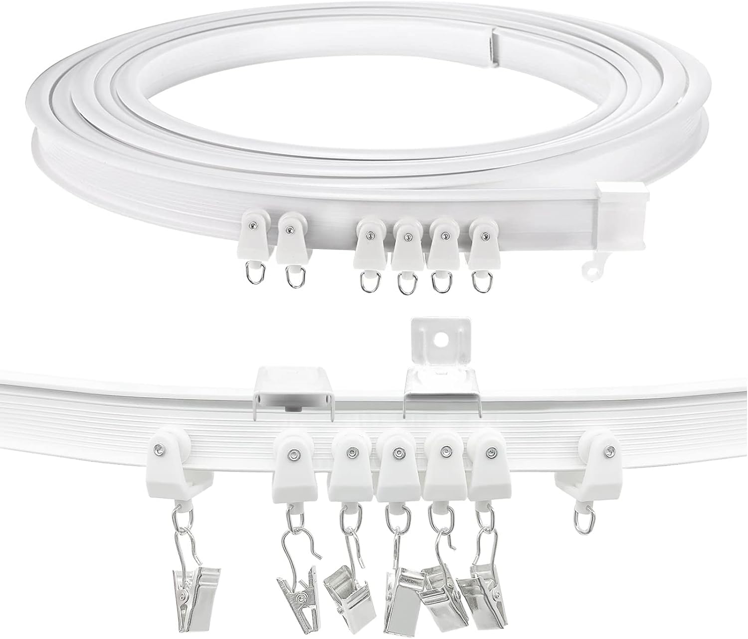 TOKPLNU 2.5m Flexible Curtain Track | Bendable Ceiling & Wall Rail System