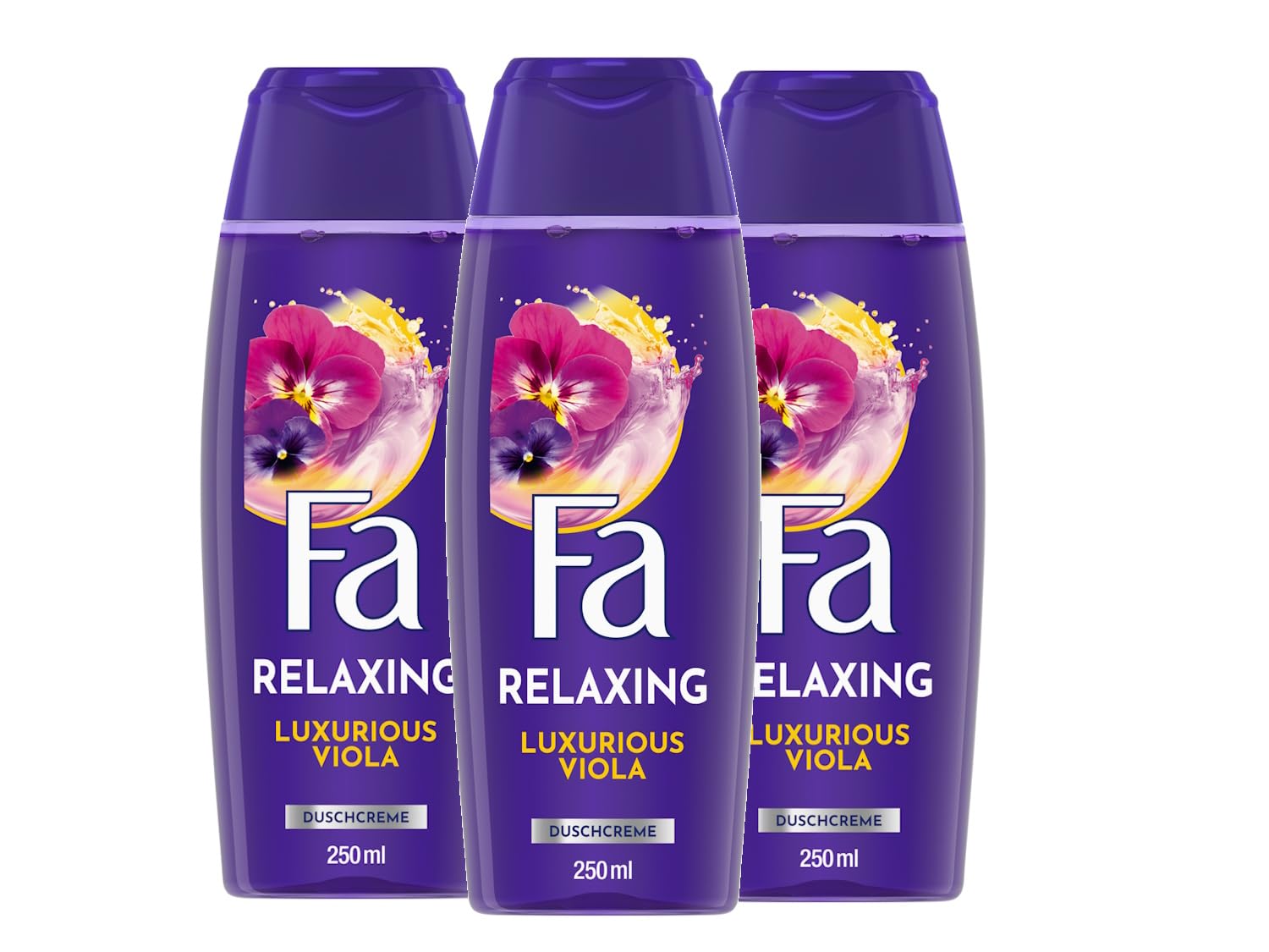 Fa Luxurious Moments Pink Viola Shower Gel - 3 x 250ml Vegan Body Wash