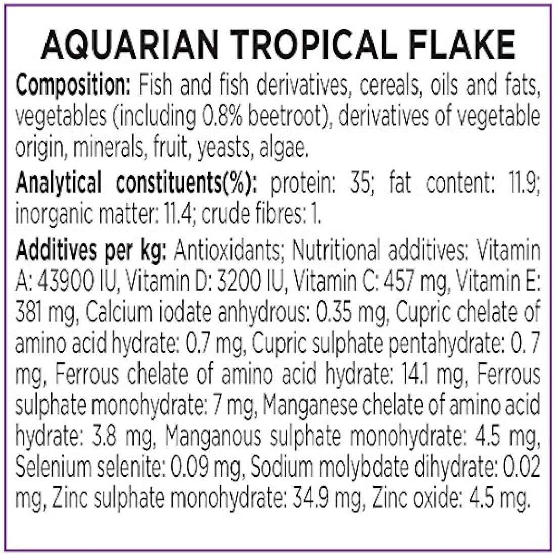 AQUARIAN Tropical Fish Food Flakes – Complete Nutrition, 25g Pot