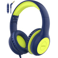 EarFun Kids Wired Headphones with Mic - 85/94dB Volume Limit - Blue