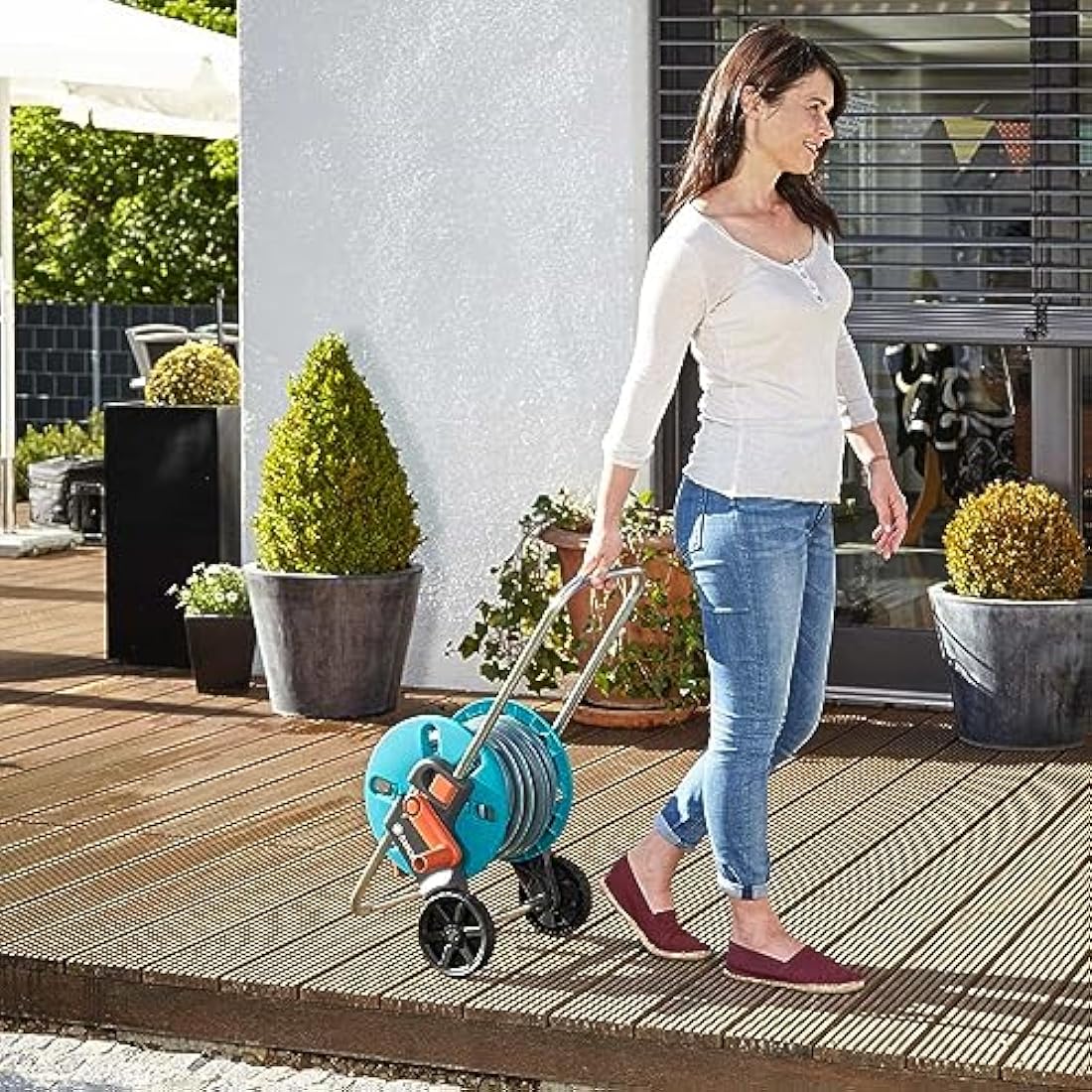 Gardena AquaRoll S Watering Hose Reel – Outdoor Garden Irrigation