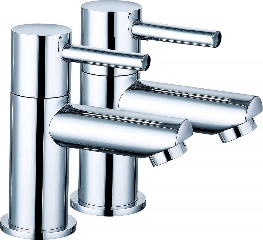 VeeBath Jasper Traditional Basin Taps - Chrome Lever Mixer Pair