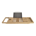 InGenious Bamboo Bath Caddy – Extendable Bathtub Tray with Wine Holder